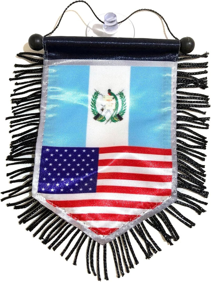 PRK 14 Guatemala American mini banner sports flag for car and home decoration door window wall small flag hanging decor accessories sticks to glass quick easy (Guatemala USA 01) - Image 4